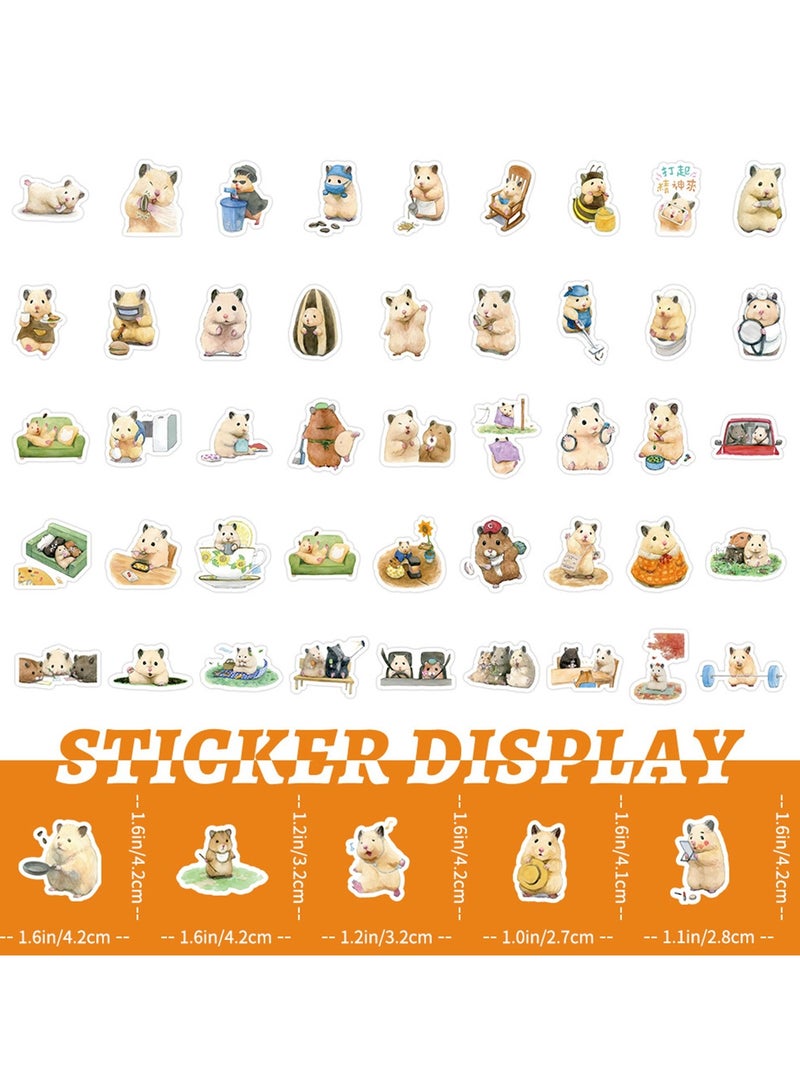 100Pcs Hamster Stickers Cute Cartoon Animals Stickers for Water Bottle Scrapbook Laptop Skateboard Computer Stickers for Teens Kids Girls - Image 3