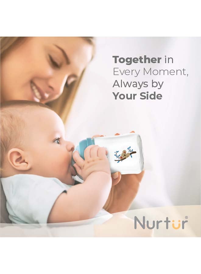 Nurtur Nurtur Cozi - 160Ml Anticolic Glass Feeding Bottle - Blue  - Image 3