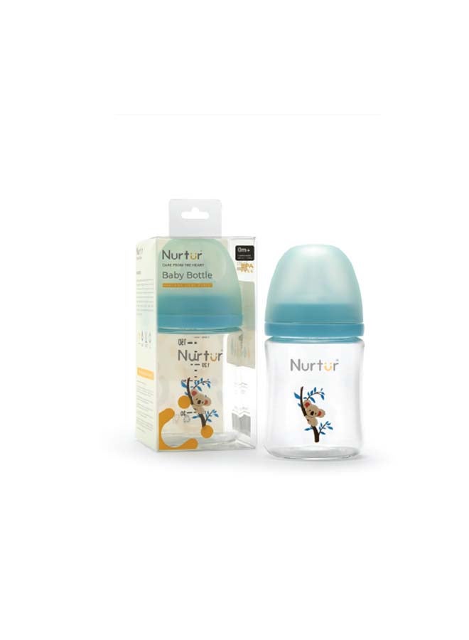 Nurtur Nurtur Cozi - 160Ml Anticolic Glass Feeding Bottle - Blue  - Image 1