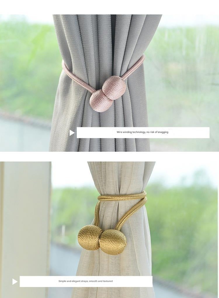 Household Curtain Magnetic Buckle Modern Simple Curtain Magnetic Buckle Strap (1 Pair)  - Image 5