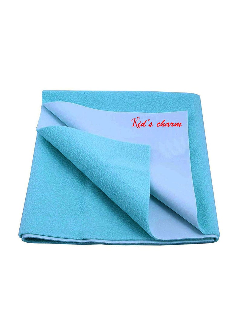 Kid's Charm - Kids Charm Instant Dry Water Proof and Reusable MatBed ProtectorAbsorbent Dry Sheets 100cm X 70cm Medium Peacock Blue - Image 1