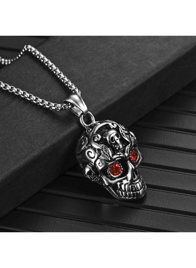 European And American Stainless Steel 304 Cast Pendant Necklace Titanium Steel Flip Sand Pendant Accessories Necklace Polishing Process Necklace