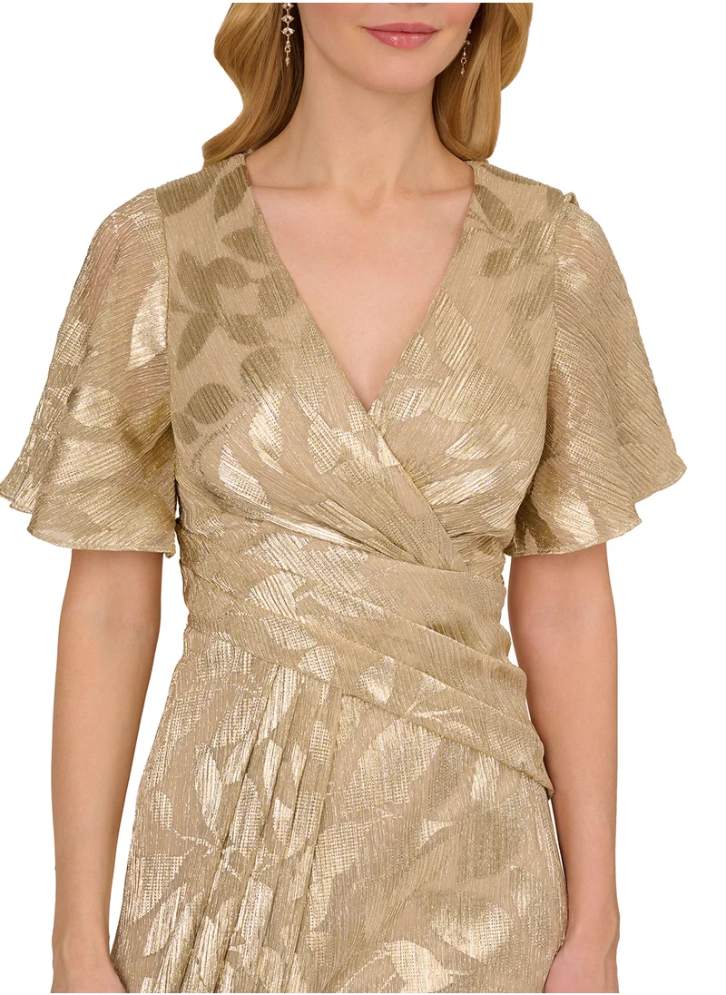 ادريانا بابيل Foil Leaf Draped Gown