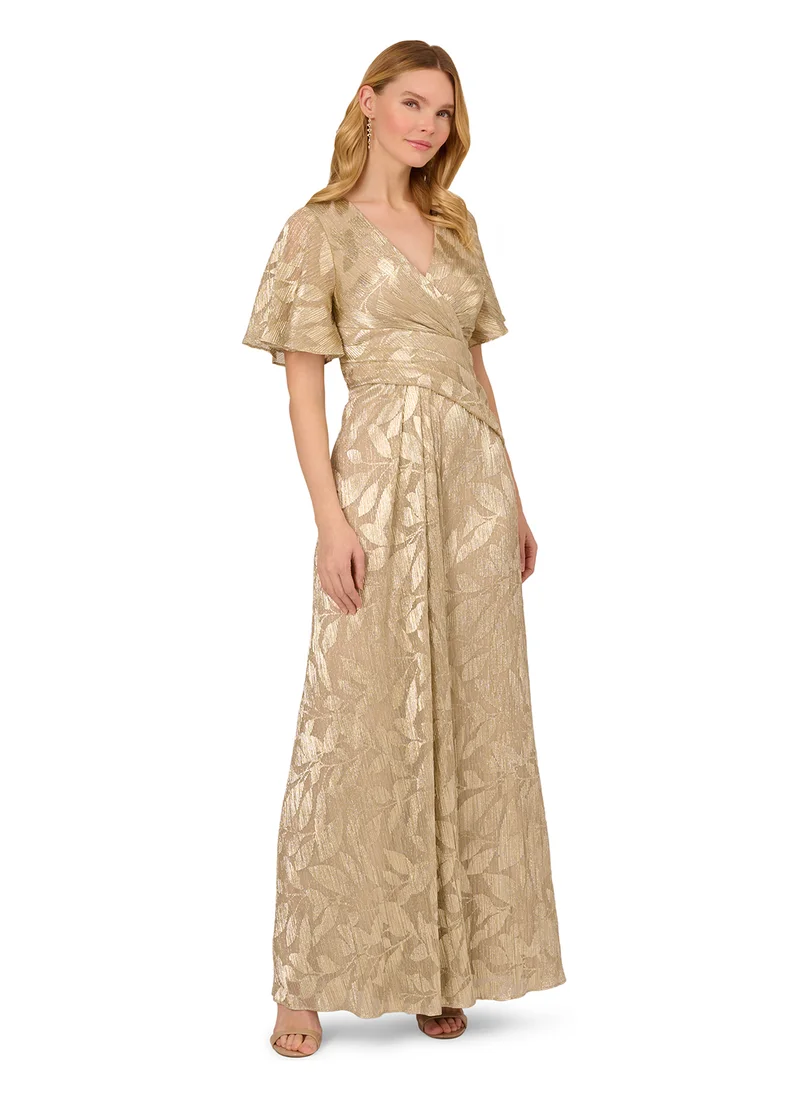 ادريانا بابيل Foil Leaf Draped Gown
