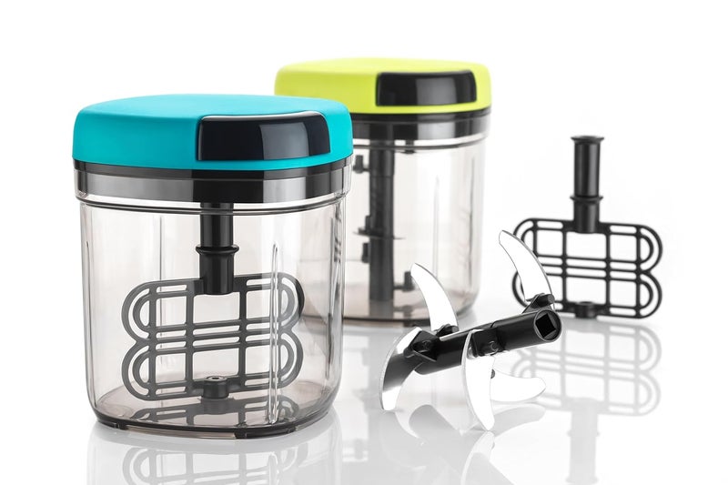 Stysol Polypropylene Mini Handy and Compact Chopper with 3 Blades for Effortlessly Chopping Vegetables and Fruits for Your Kitchen 1100 ML - Image 2