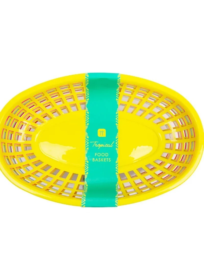 Talking Tables Talking Tables Tropical Fiesta Plastic Food Baskets, 6pack