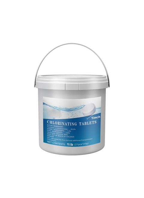 21Pcs Pool Chlorinting Tablets 1 In Chlorine Tablets Long Lasting Slow Dissolving Chlorine Tabs 1LB for Swimming Pools Spas and Fountains, Chlorine Tablets for Hot Tub