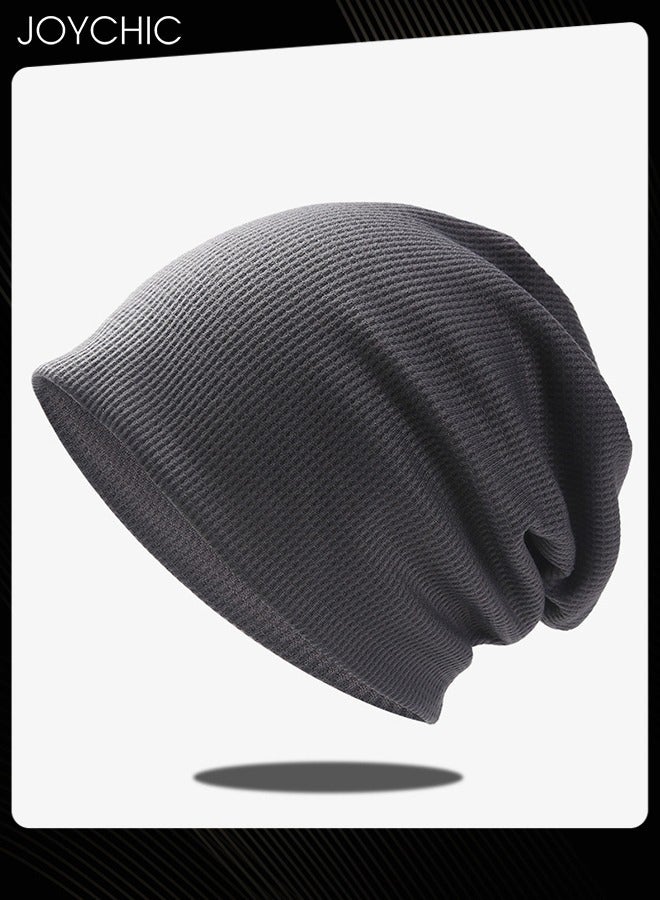 Joychic Slouch Beanie Hat for Men Women Stretchy Skull Cap Soft Spring Autumn Warm Daily Outdoor Cuffed Hats Unisex Comfortable Beanie Drak Grey  - Image 1