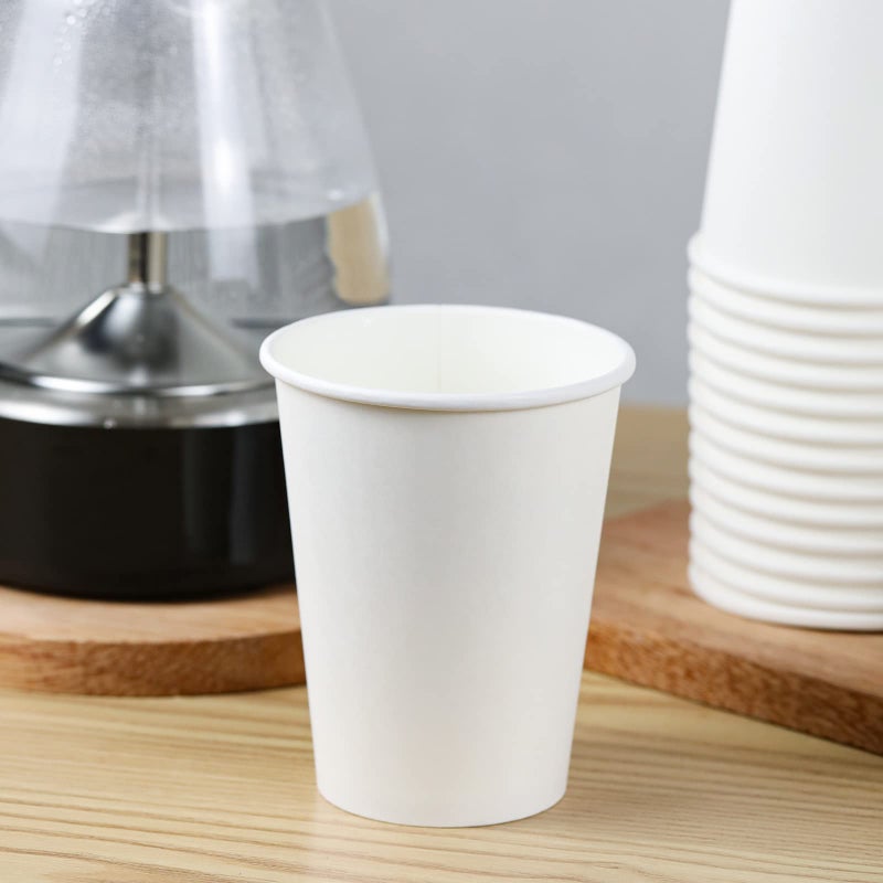 RACETOP Disposable Paper Coffee Cups 12 oz [100 Pack],12 oz White Hot Coffee Paper Cups, Thickened Paper Style - Image 5