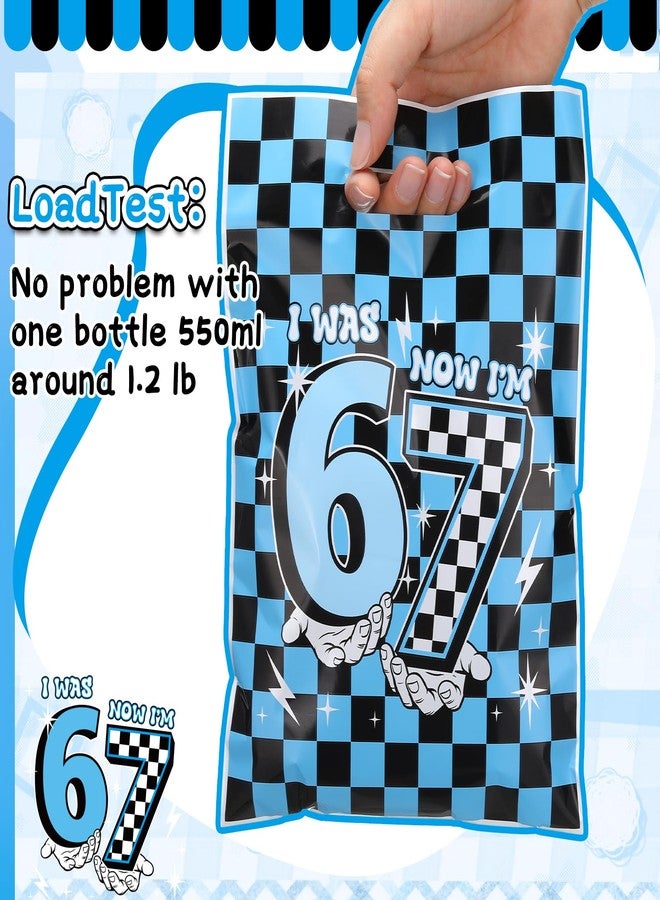 Kolldenn 30 Pcs 6 7 Birthday Gift Bags 6 7 Birthday Goodie Bags with Handles 9.84 x 6.69 Checkered Goodie Bag for Party Decoration Theme Celebration Supplies - Image 3