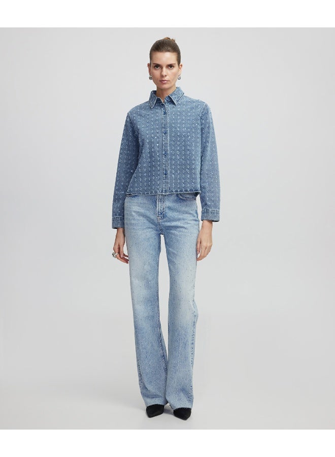 Ipekyol Rhinestone Denim Shirt - Image 1