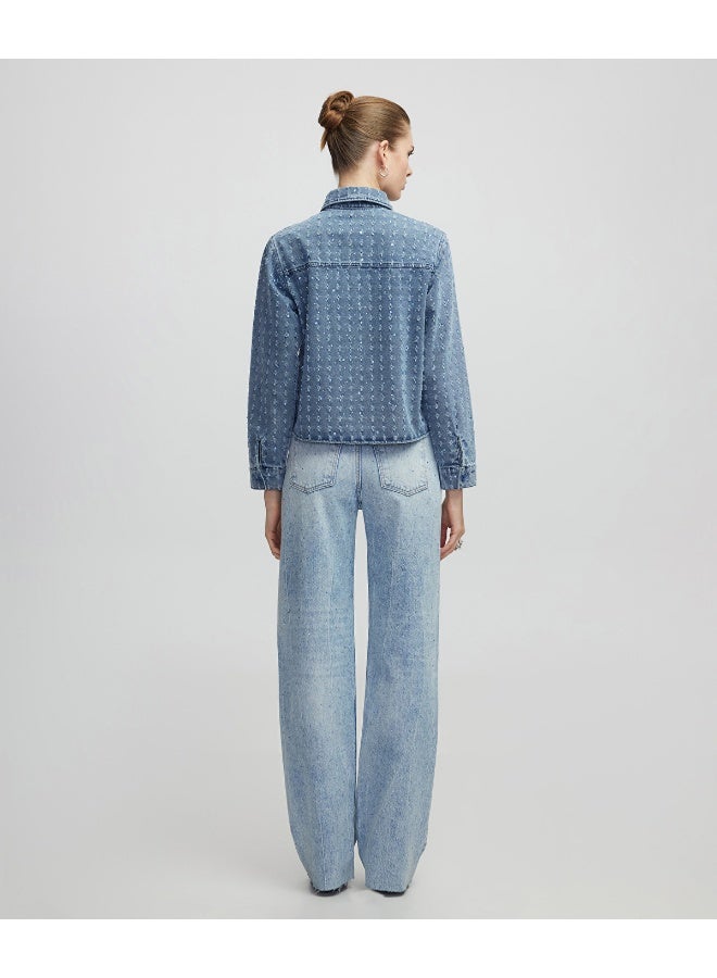 Ipekyol Rhinestone Denim Shirt - Image 2