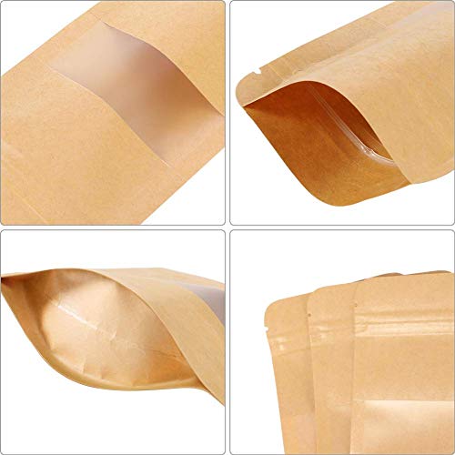 DEERA Brown Kraft Paper Ziplock Stand Up Pouch 200x300mm Pack of 50 - Image 5