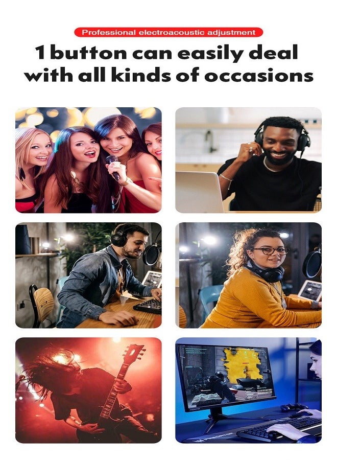 Sunbmebge - Live Sound Cards Condenser Microphone Set Streaming Audio Mixer with Microphone Stand/Suitable for Live Broadcast/Podcast/Youtube/PC/Smartphone - Image 1