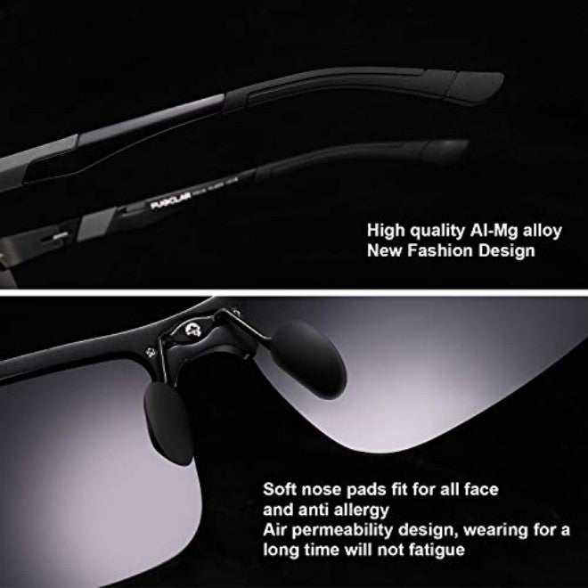 PUKCLAR Mens Sunglasses Polarized Driving Sports Sunglasses Al-Mg Metal Frame Cycling Fishing Golf Goggles - Image 3