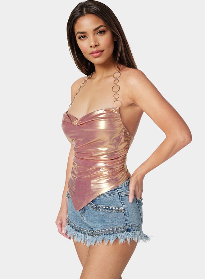 bebe Metallic Handkerchief Top - Image 2
