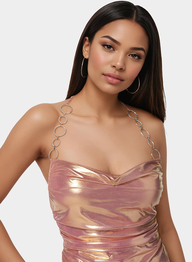 bebe Metallic Handkerchief Top - Image 3
