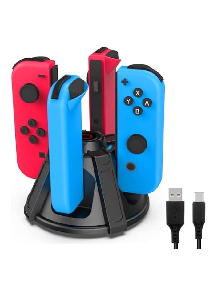 بروماس قاعدة شاحن Joy-Con لجهاز Nintendo Switch/Switch OLED مع مؤشر LED، تشحن ما يصل إلى 4 وحدات تحكم Joy-Con - Image 1