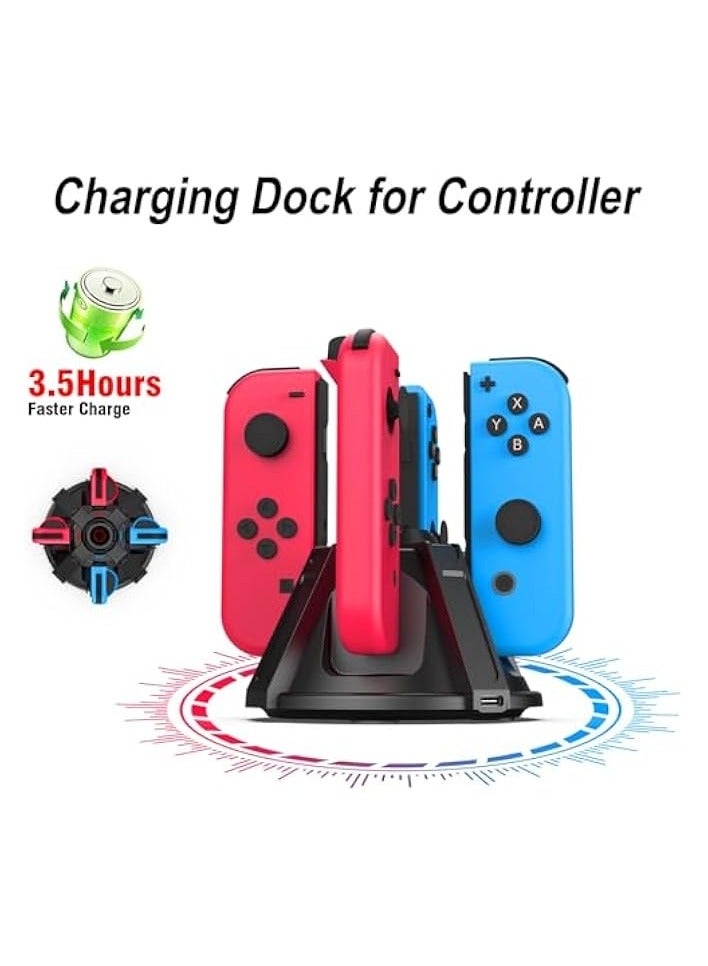 بروماس قاعدة شاحن Joy-Con لجهاز Nintendo Switch/Switch OLED مع مؤشر LED، تشحن ما يصل إلى 4 وحدات تحكم Joy-Con - Image 3