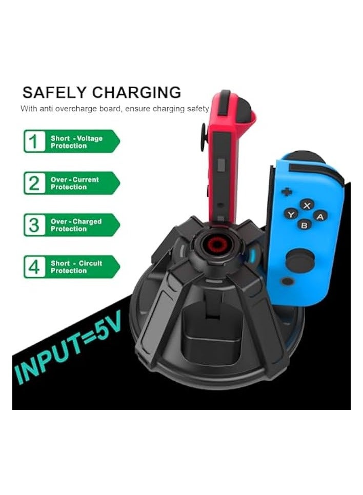 بروماس قاعدة شاحن Joy-Con لجهاز Nintendo Switch/Switch OLED مع مؤشر LED، تشحن ما يصل إلى 4 وحدات تحكم Joy-Con - Image 4