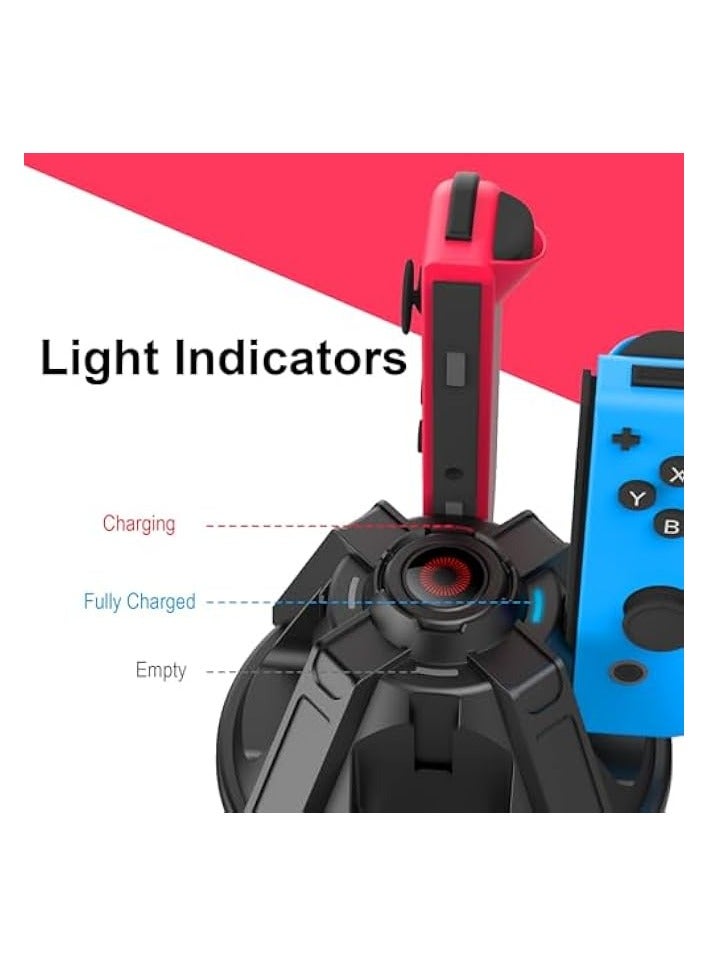 بروماس قاعدة شاحن Joy-Con لجهاز Nintendo Switch/Switch OLED مع مؤشر LED، تشحن ما يصل إلى 4 وحدات تحكم Joy-Con - Image 5