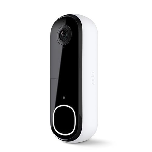 Arlo Video Doorbell 2K | 2nd Gen | Wire-Free/Wired Option, 2-Way Audio, Night Vision, Head to Toe Video View, Integrated Siren | Live Stream | Real Time Notifications |180 Deg Wide View, White - Image 1