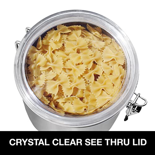 Oggi Stainless Steel Kitchen Canister 152 fl oz - Airtight Clamp Lid, Clear See-Thru Top - Ideal for Kitchen Storage, Food Storage, Pantry Storage. Jumbo Size 8" x 8". - Image 4