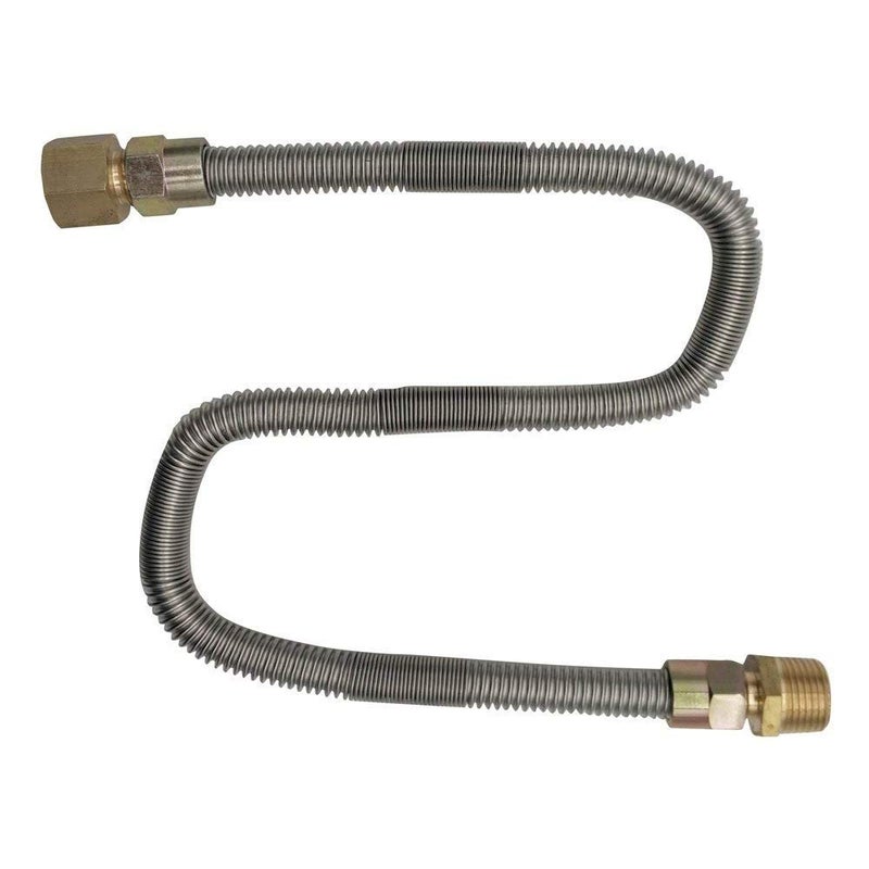 METER STAR Propane fire Pit Whistle Free Gas Flex Line for Fire Pit and Fireplace - Stainless Steel (24" Long) 1/2" NPT Male x 1/2" NPT Female Corrugated Pipe - Image 3