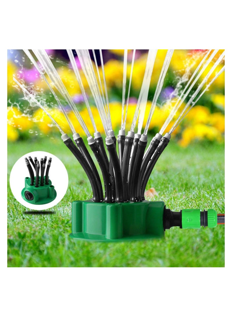 SYOSI Garden Sprinkler, 12 Hose Head Garden Plants Vegetable 360° Adjustable Watering Sprinkler Multi-use Lawn Irrigation System Adjustable Rotation Lawn Sprinkler for Outdoor Yard - Image 3