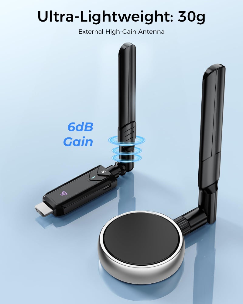 Tongtion Wireless HDMI Transmitter and Receiver,1148FT/350m 4K Decode 1080P Output Plug&Play 2.4G/5.8G Portable HDMI Wireless for Streaming Video and Audio to Monitor from Laptop/PC/TV Box/Projector（1v2） - Image 2