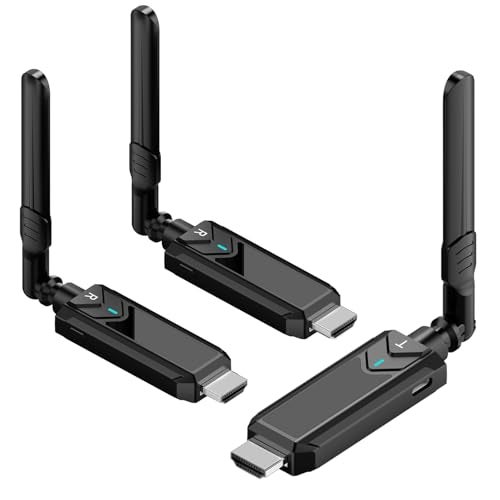 Tongtion Wireless HDMI Transmitter and Receiver,1148FT/350m 4K Decode 1080P Output Plug&Play 2.4G/5.8G Portable HDMI Wireless for Streaming Video and Audio to Monitor from Laptop/PC/TV Box/Projector（1v2） - Image 1