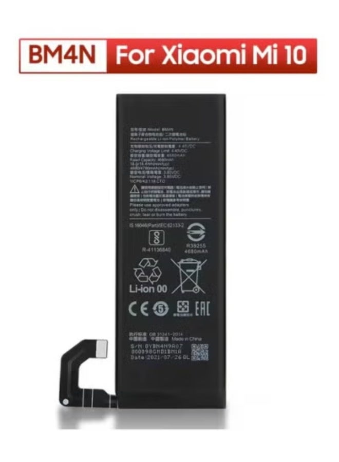 High Quality Original Internal Battery Replacement for Xiaomi Mi 10 5G / Mi 10S – 4780mAh Li-ion Rechargeable Battery with Fast Charging Support | Safe, Long-Lasting & Durable Power Backup Solution | Reliable Mobile Battery Pack (Black) - Image 3