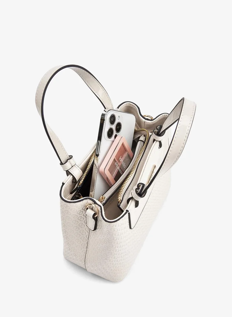 Celeste IVORY Monogram Embossed Tote Bag With Double Handle for Women | Best Price UAE