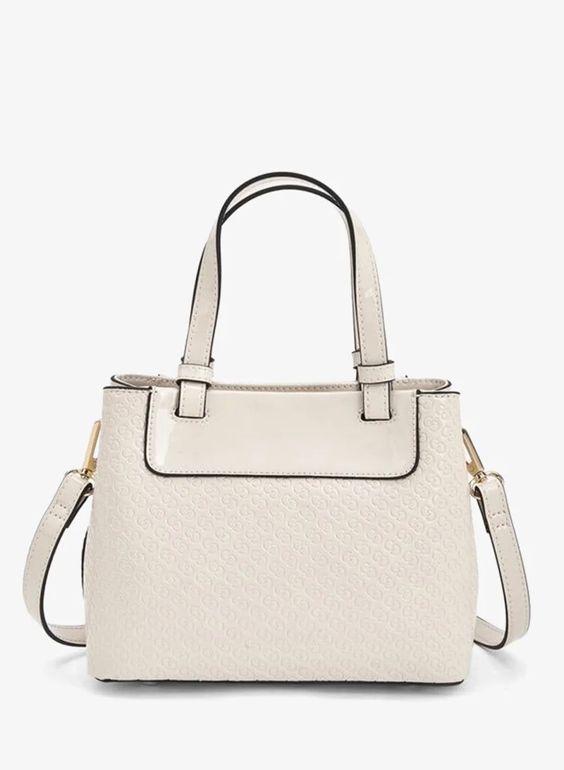Celeste IVORY Monogram Embossed Tote Bag With Double Handle for Women | Best Price UAE