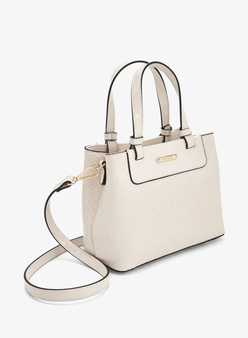 Celeste IVORY Monogram Embossed Tote Bag With Double Handle for Women | Best Price UAE