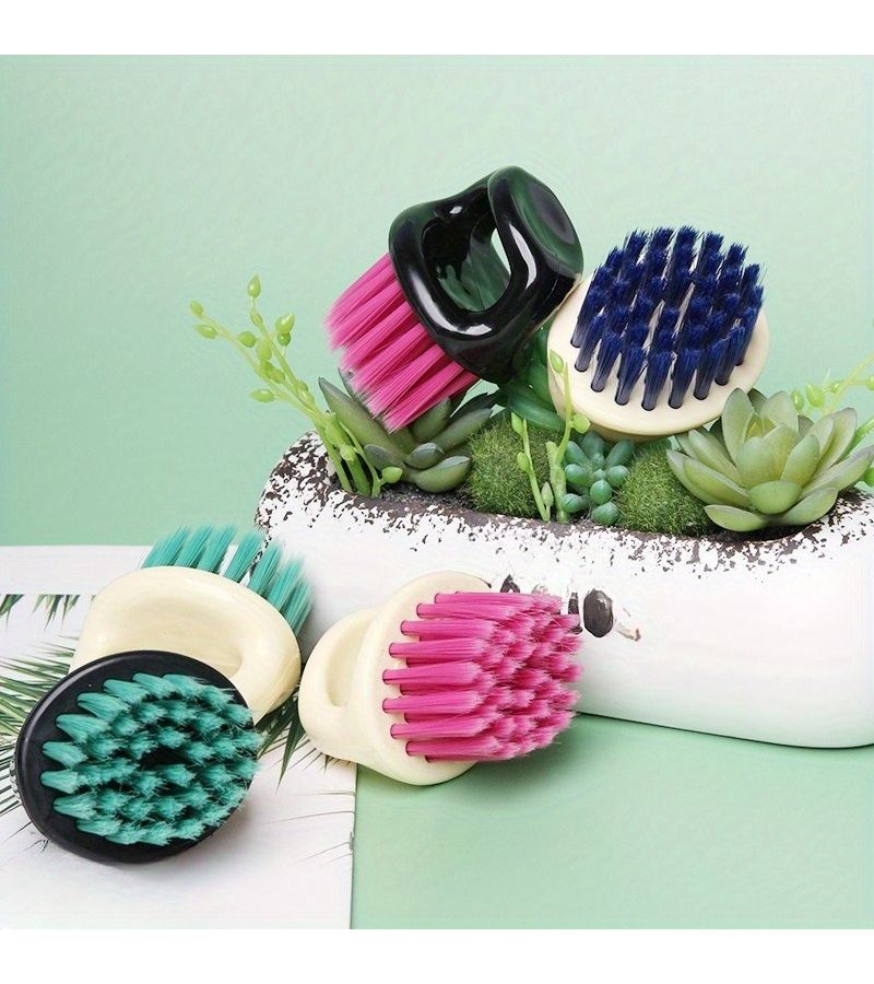 Vintage Ring Beard Brush For Men Red And Black Handle Cleaning Styling Haircuts - Image 2