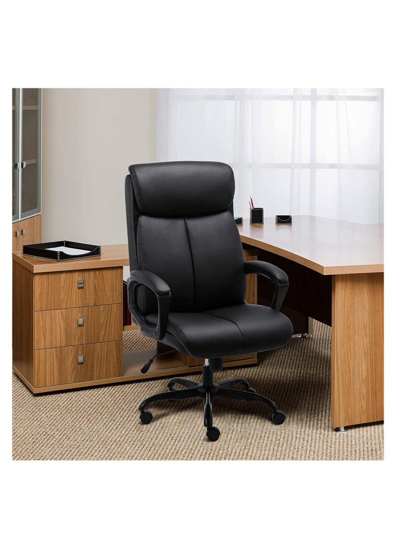 BAFCO High Back Cushion Padded Ergonomic Office Executive Adjustable Height Modern Comfort Mesh Wide Seat Home Working Study Office Staff Chair (Black) - Image 3