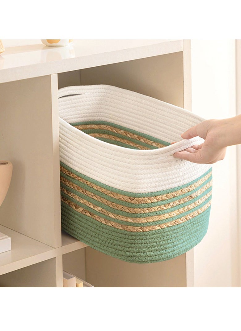 Mei Lifestyle Handwoven Storage Basket with Built-In Handles – Durable and Stylish Organizer (38x25x23 cm)  - Image 3