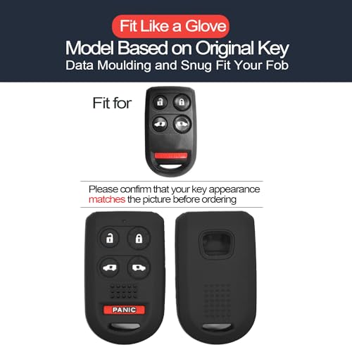 INFIPAR 2pcs Compatible with Honda Odyssey 5 Buttons Key Fob Cover Case Key Chain Protector Keyless Remote Holder - Image 2