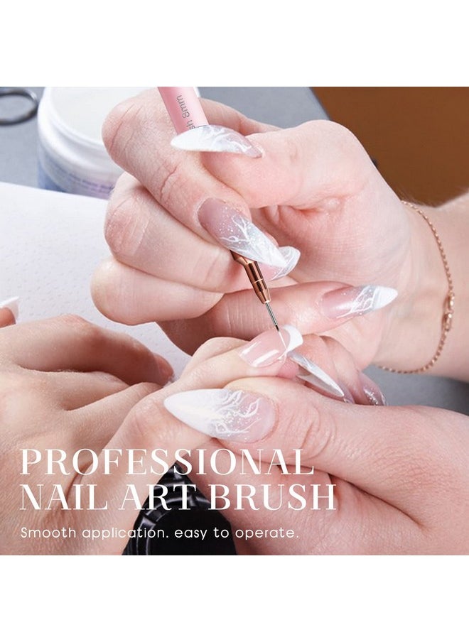 Eptbsdu - Nail Art Liner Brushes Eptbsdu 5Pc Nail Art Brush For Long Lines Liner Brush Uv Gel Polish Painting Nail Design Brush Metal Handle Nail Drawing Pens Sizes 7/9/11/15/25Mm - Image 1