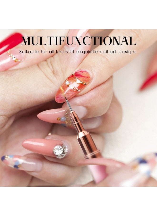 Eptbsdu - Nail Art Liner Brushes Eptbsdu 5Pc Nail Art Brush For Long Lines Liner Brush Uv Gel Polish Painting Nail Design Brush Metal Handle Nail Drawing Pens Sizes 7/9/11/15/25Mm - Image 1