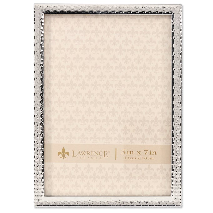 METAL PICTURE FRAME WITH HAMMER EFFECT 5X7 SILVER