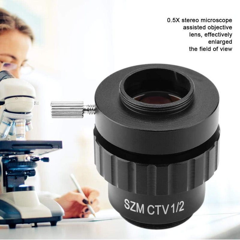 Pomya 0.5X C-Mount Objective Lens,1/2 CTV Adapter for Video Digital Camera Trinocular Stereo Microscope, Comes with 1-1/8 - Image 2