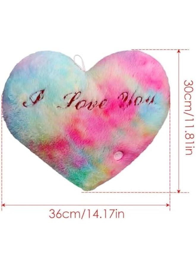 Light Heart Pillow | Heart Throw Pillow | Heart-Shaped Light Up Pillow, 14.17in Soft Plushie with Illuminating LED Lights, Cozy Home Decor Night Light, Romantic s Day Plush Cushion for Sofa  - Image 2