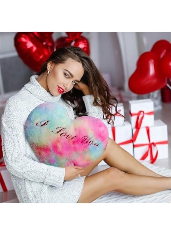 Light Heart Pillow | Heart Throw Pillow | Heart-Shaped Light Up Pillow, 14.17in Soft Plushie with Illuminating LED Lights, Cozy Home Decor Night Light, Romantic s Day Plush Cushion for Sofa  - Image 3