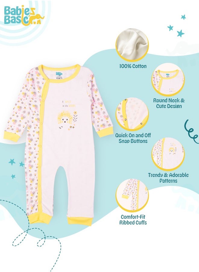 Babies Basic - 100% Cotton Printed Long Sleeves Jumpsuit/Romper/Sleepsuit For Babies - Image 1