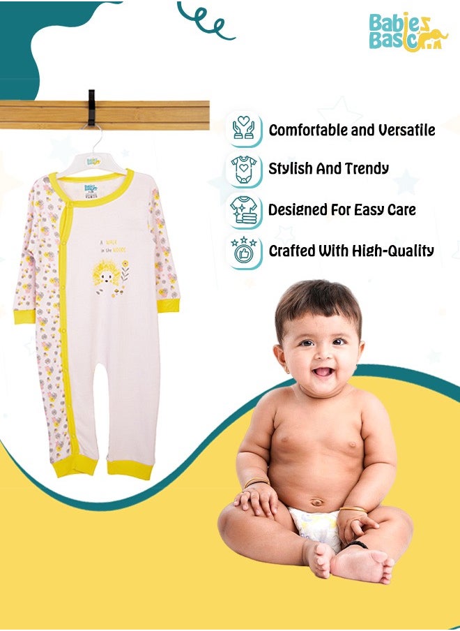 Babies Basic - 100% Cotton Printed Long Sleeves Jumpsuit/Romper/Sleepsuit For Babies - Image 1
