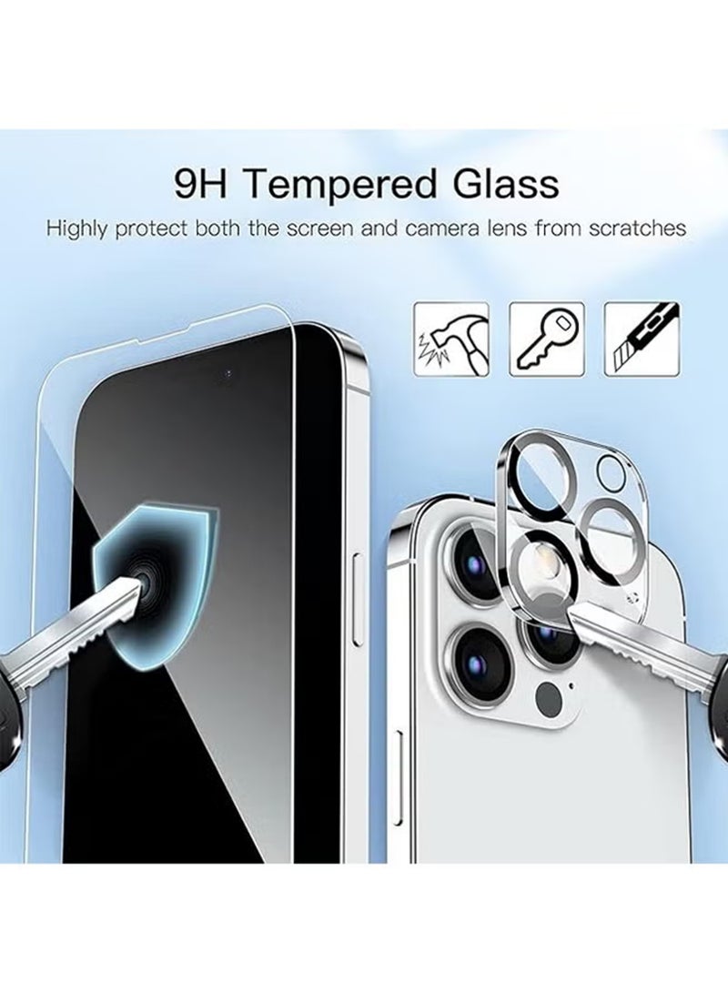 إكس ليفيل جراب 5 في 1 لهاتف iPhone 16 Pro Max مزود بواقي شاشة من الزجاج المقوى وطبقة حماية لعدسة الكاميرا، يدعم الشحن اللاسلكي، فائق النحافة، مقاوم للصدمات والخدوش وبصمات الأصابع، مصنوع من مادة شفافة. - Image 3