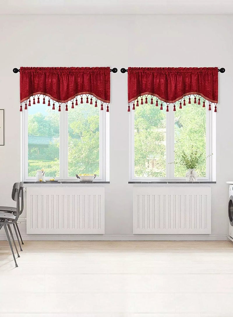 1pc Tassel Decor Window Valance  - Image 2
