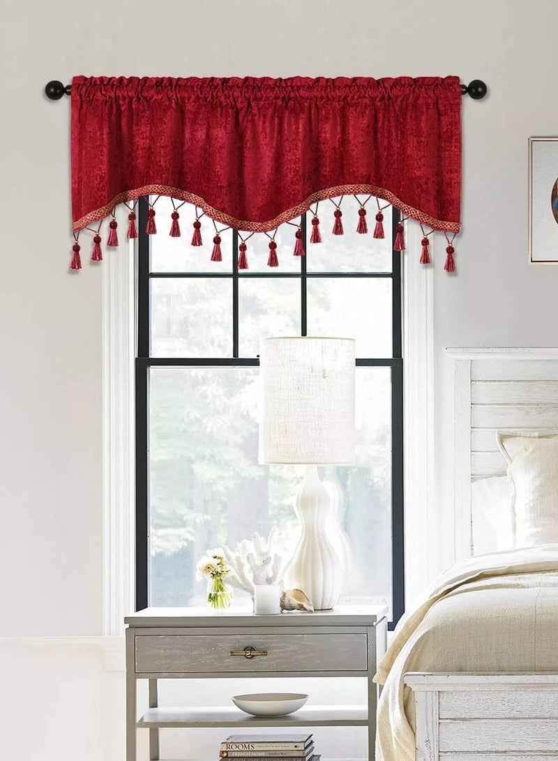 1pc Tassel Decor Window Valance  - Image 1